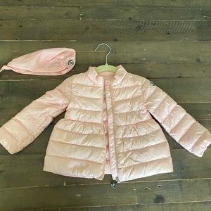 Moncler Girl's Joelle Logo Quilted Jacket, Size 12-18 months